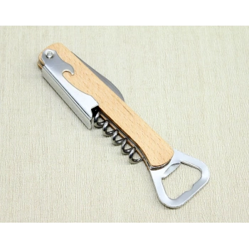 Ahşap Paslanmaz Çelik Tirbuşon Açacak