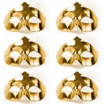 Altın Metalize Renk Düz Balo Parti Maskesi