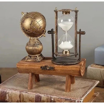 Dekoratif Dünya Biblolu Kum Saati