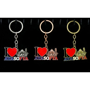 Metal Ayasofya Anahtarlık (I Love Ayasofya)
