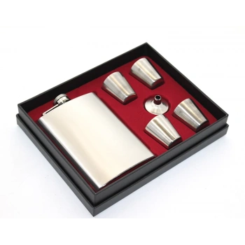 Paslanmaz Çelik 4 Shot Bardaklı Matara Seti Çelik Renk