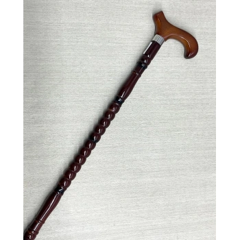 Rahat Tutuşlu Kahverengi Ahşap Baston