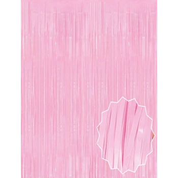 Soft Pembe Püsküllü Kapı Perdesi