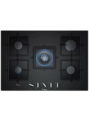 Bosch PPQ7A6B10 75 cm Cam Ankastre Gazlı Ocak Siyah