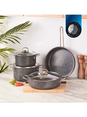 Karaca Biogranit Steel Plus 7 Parça Tencere Seti Siyah