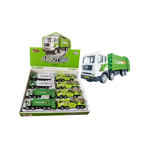 YH-711-57A SÜRTMELİ METAL 1:50 ÇÖP KAMYONU
