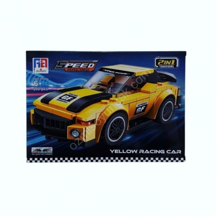 200 parça sarı araba robot lego set
