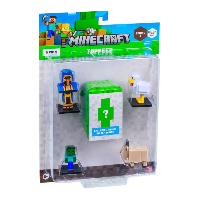 PMI/MC2240 MİNECRAFT 3D TOPPEEZ 5Lİ FİGÜR SETİ ASORTİ