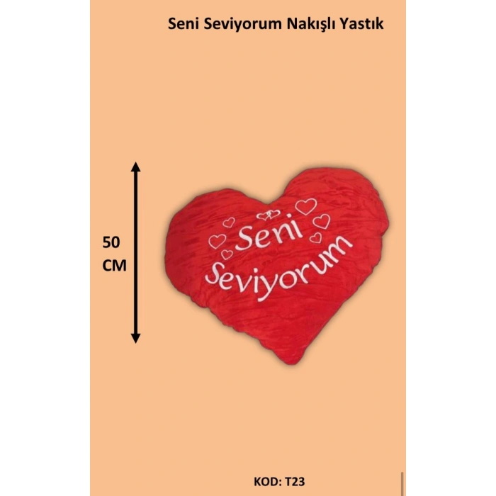 seni seviyorum nakışlı yastık 50 cm