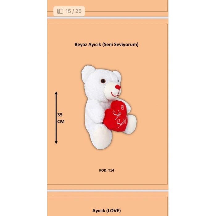 sevimli peluş ayı 35 cm
