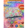 Toptan Dökme Şeffaf Pati Mini Sukuşi - 100 Adet Karışık Renkli Squishy Stres Oyuncağı