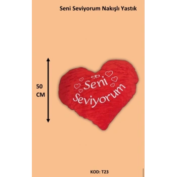 seni seviyorum nakışlı yastık 50 cm