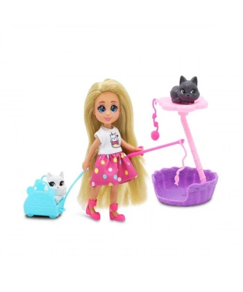 81125 SUN-FNV-MNK-F-DREAMEEZ MİNİ BEBEK VE KEDİ SETİ