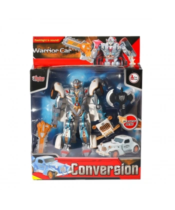HW-668-1-2 Işıklı Dönüşebilen Robot Araba -Vardem
