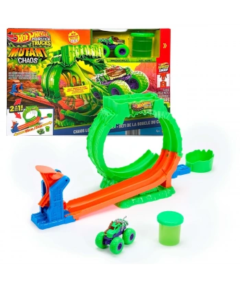 JMK91 Hot Wheels Monster Trucks Mutant Kaosu Çemberde Yarış Oyun Seti