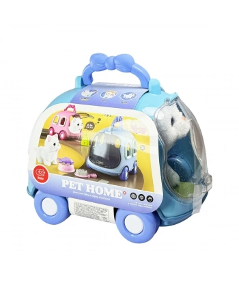 JND-6801 Taşıma Araba Çantalı Hareketli Pilli Kedi Set -Vardem Oyuncak