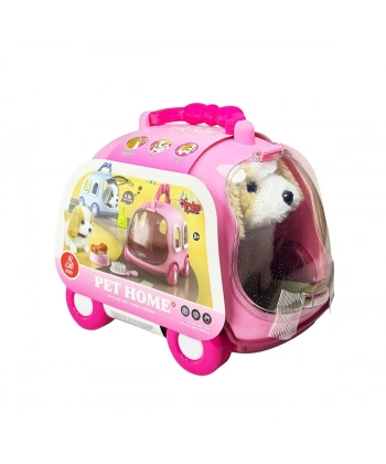 JND-6802 Taşıma Araba Çantalı Hareketli Pilli Köpek Set -Vardem Oyuncak