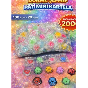 Toptan Dökme Şeffaf Pati Mini Sukuşi - 100 Adet Karışık Renkli Squishy Stres Oyuncağı