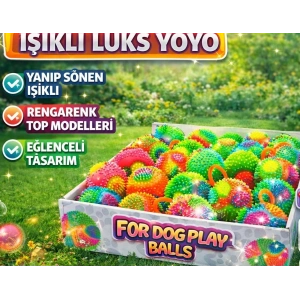 Toptan Işıklı Lüks Yoyo Kirpi Top - Parmak Halkalı Esnek Stres Oyuncağı (12li Set)