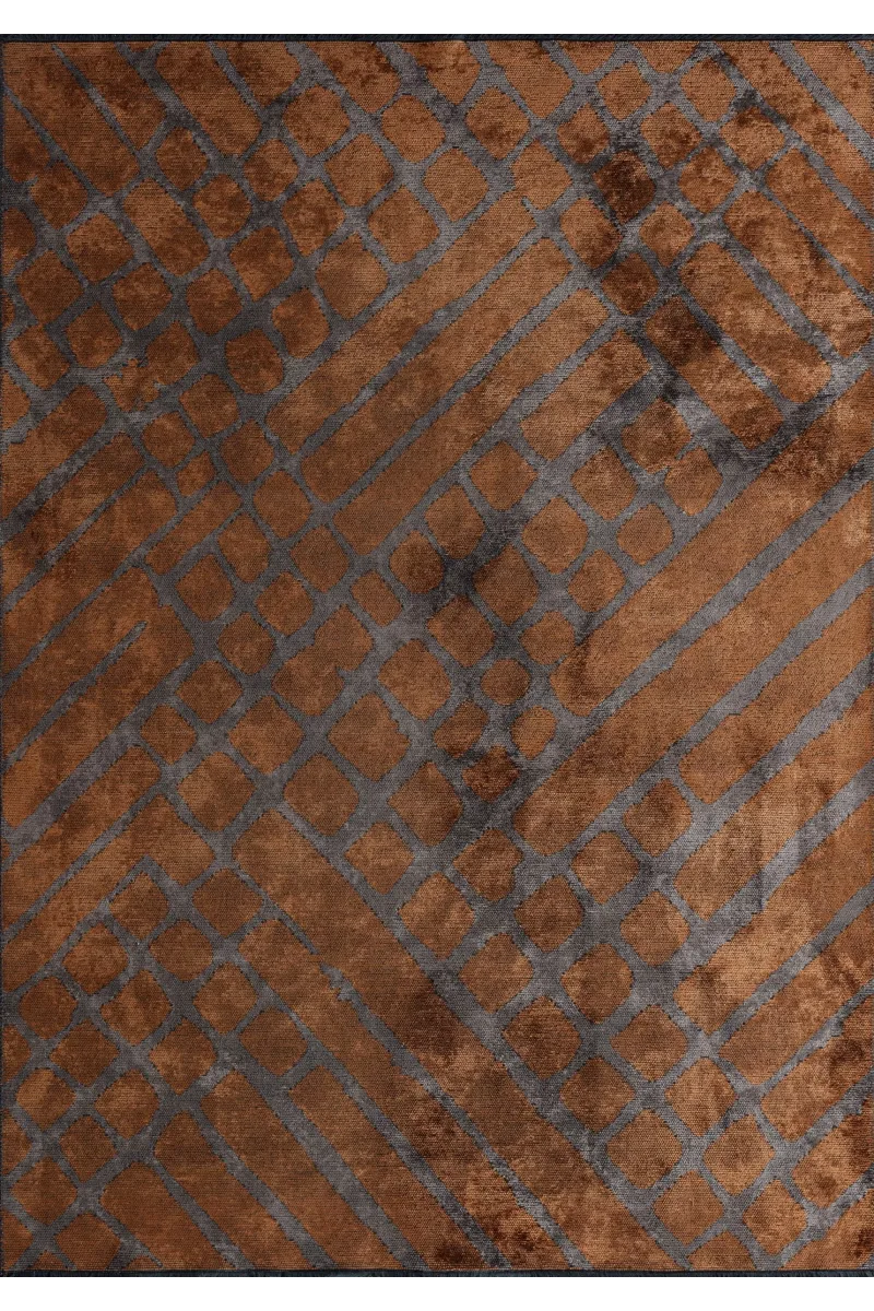 VG Sardes Koyu Gri - Kiremit Halı