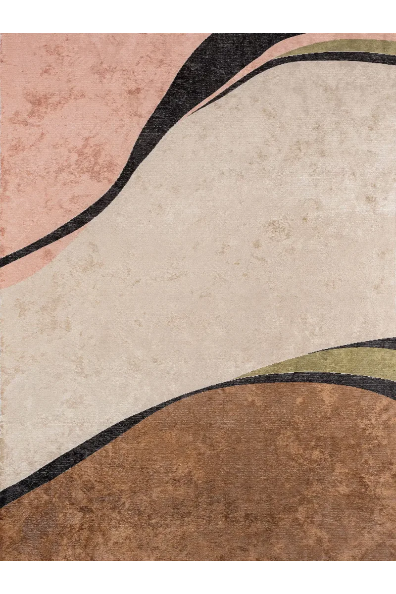 VG Yamuna Siyah - Kakao - Yeşil - Bakır - Krem Halı