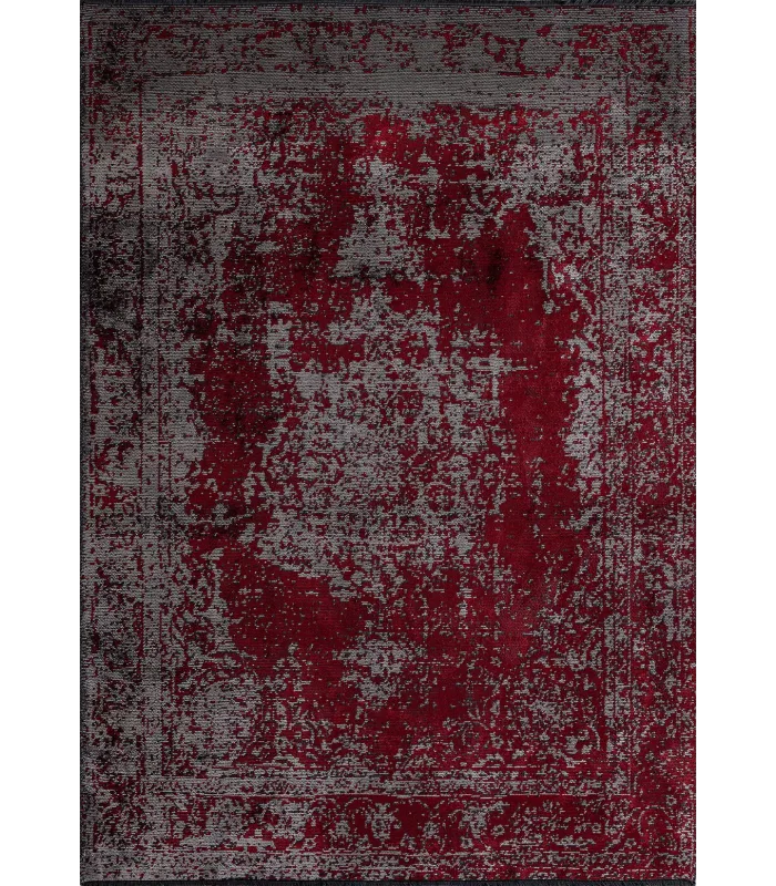Medallion Gri - Kırmızı Halı