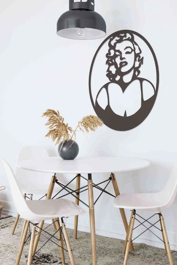Marilyn Monroe Duvar Dekoru Siyah Ahşap Lazer Tablo Mdf
