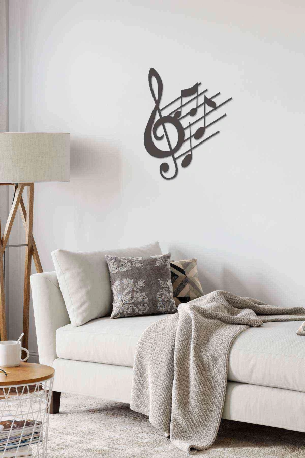 Melodi Müzik Nota 3d Mdf Ahşap Tablo Evinize Ofisinize Yeni Tarz Wall Art