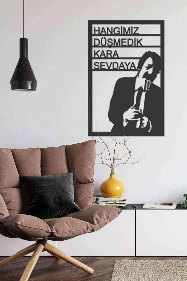 Müslüm Gürses Mdf Ahşap Tablo Hangimiz Düşmedik Kara Sevdaya