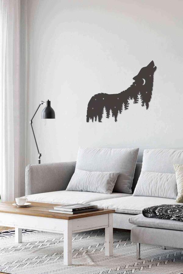 Kurt Gece Yıldızlı Mdf Tablo Wall Art