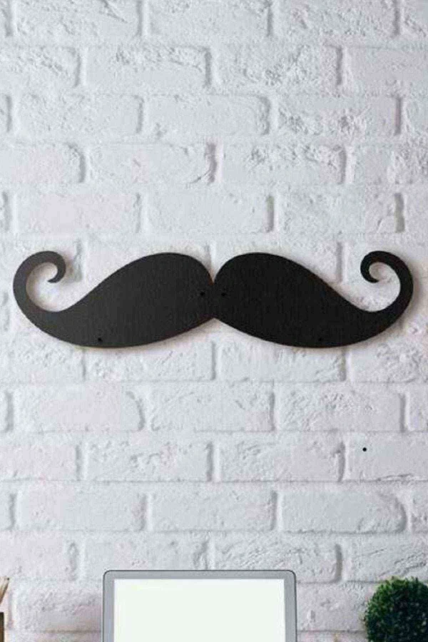 Bıyık figürlü 3D Mdf Tablo Evinize Ofisinize Yeni Tarz Wall Art