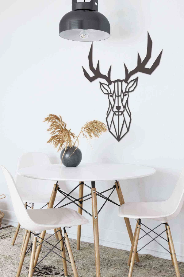 Geyik Figürlü 3d Mdf Tablo Evinize Ofisinize Yeni Tarz Wall Art