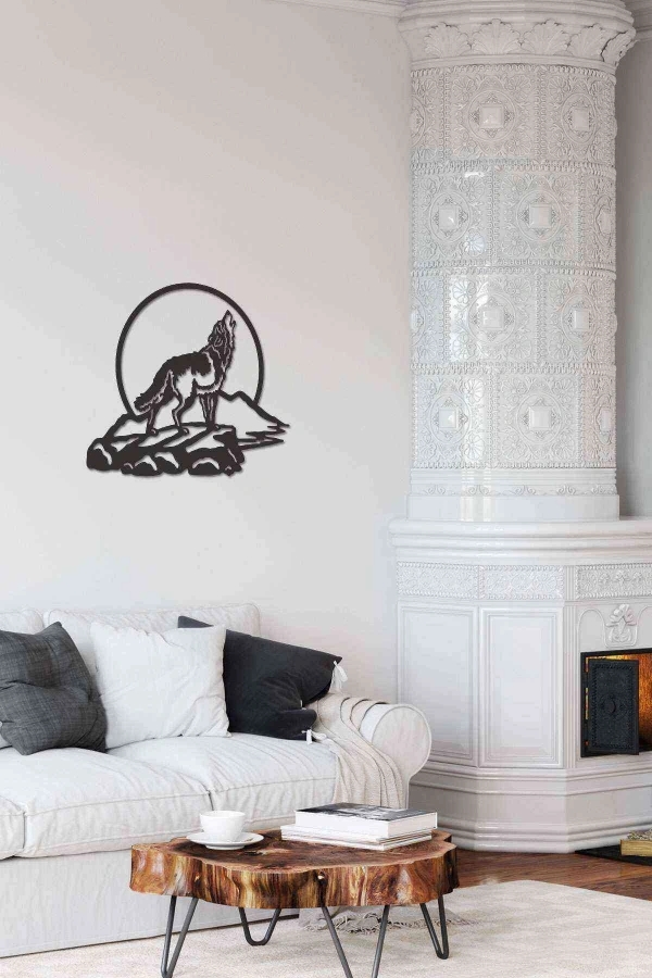 Kurt Duvar Tablosu Siyah Ahşap Lazer Mdf