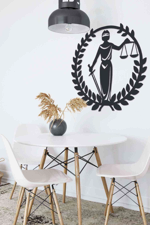 Adalet Duvar Dekoru Tablosu Siyah Ahşap Lazer Mdf