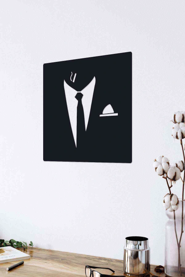 Adam Duvar Dekoru Tablosu Siyah Ahşap Lazer Mdf