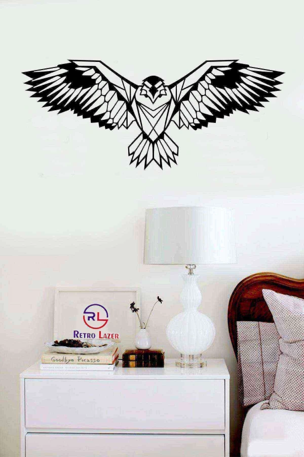 Anka Kuşu Duvar Dekoru Tablosu Siyah Ahşap Lazer Mdf