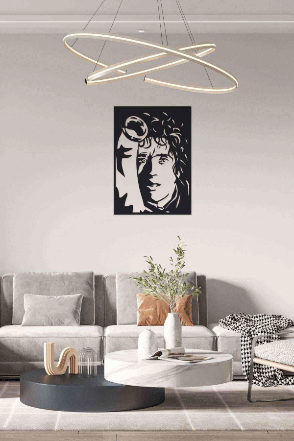 Frodo Baggins Duvar Dekoru Tablosu Siyah Ahşap Lazer Mdf