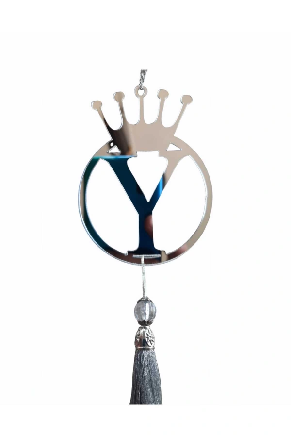 Y Yazılı Ayna Pleksi Araba Dikiz Aynası Süsü Gümüş