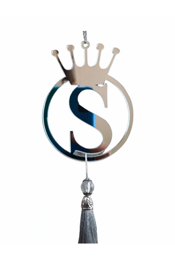 S Yazılı Ayna Pleksi Araba Dikiz Aynası Süsü Gümüş