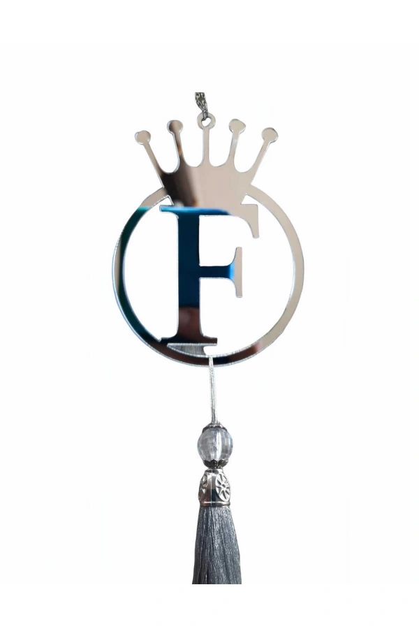 F Yazılı Ayna Pleksi Araba Dikiz Aynası Süsü Gümüş