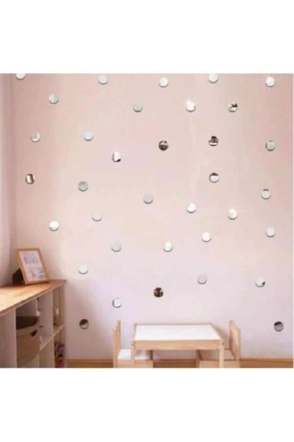 Pleksi Yuvarlak Dekor Gümüş 3 Cm 100 Adet