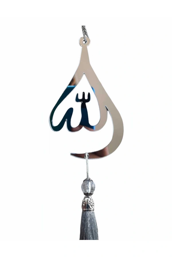 Allah yazılı su damlası Ayna Pleksi Araba Dikiz Aynası Süsü Gümüş