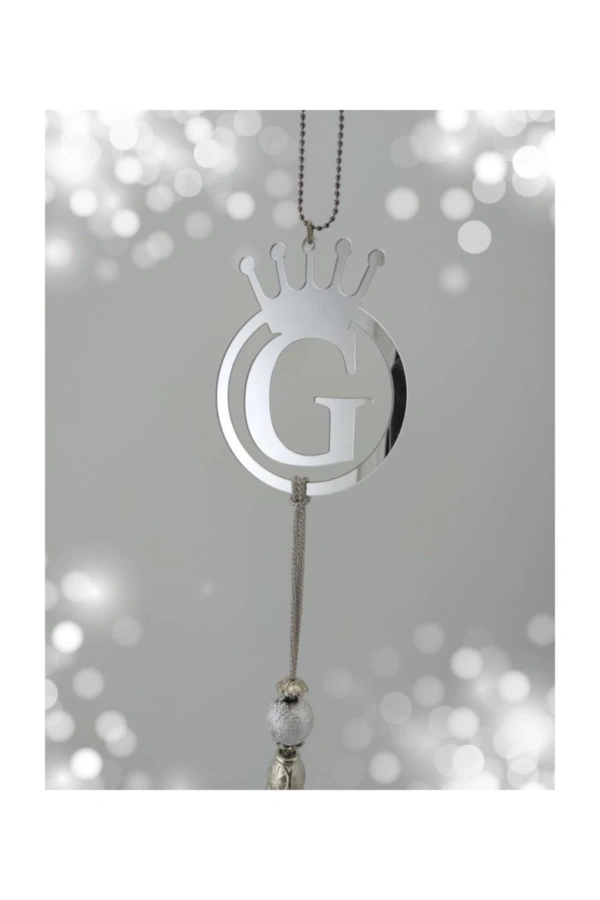 G Yazılı Ayna Pleksi Araba Dikiz Aynası Süsü Gümüş