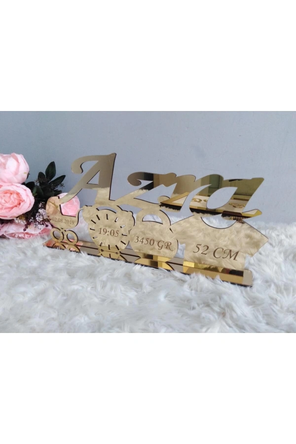 40X20 CM MASAÜSTÜ PLEKSİ İSİMLİK DOĞUM BEBEK ÇOCUK ODASI