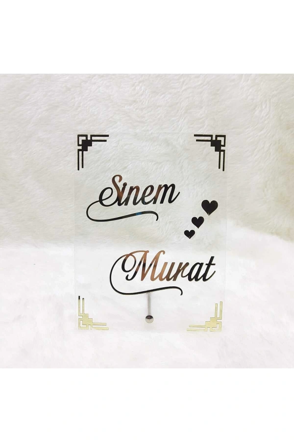 25X20 CM MASAÜSTÜ PLEKSİ İSİMLİK SÖZ NİŞAN KINA GOLD