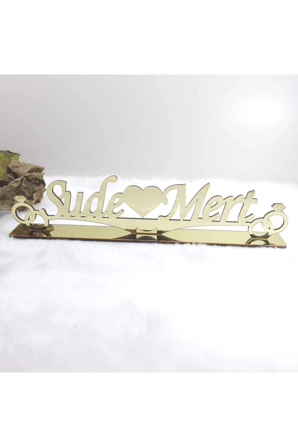 40X15 CM MASAÜSTÜ PLEKSİ İSİMLİK SÖZ NİŞAN KINA GOLD