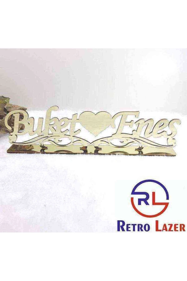 40x15 cm Pleksi İsimlik Masa Üstü İsim Ayna isimlik Söz Nişan Kına