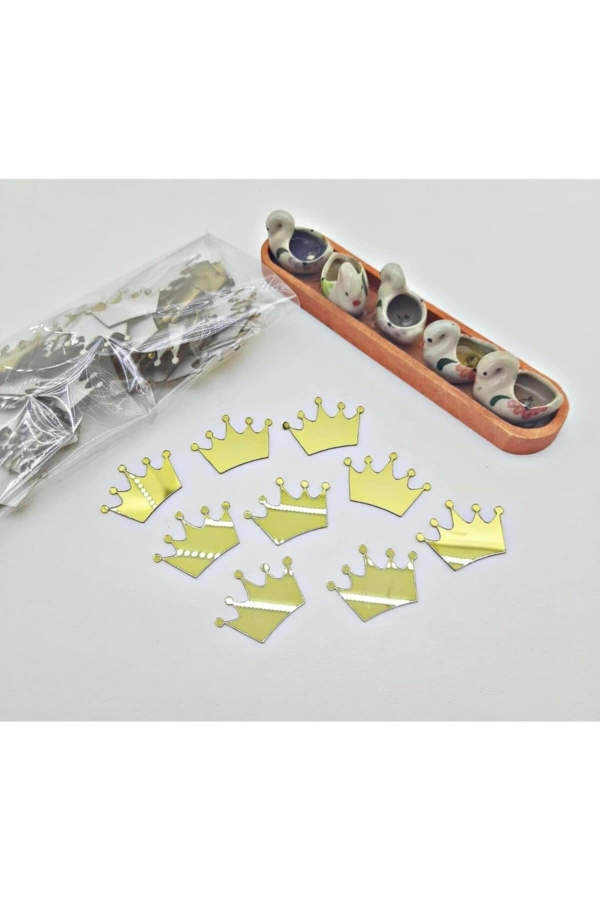 Pleksi Kraltacı Dekoru Gold 3 Cm 100 Adet