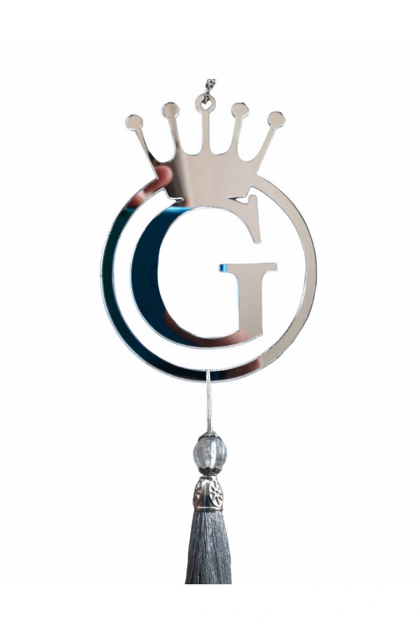 G Yazılı Ayna Pleksi Araba Dikiz Aynası Süsü Gümüş