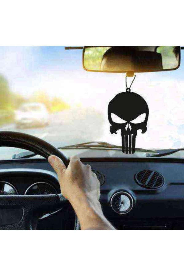 Araba Süsü Punisher Dikiz Aynası Süsü Ahşap